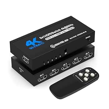 HDMI入力切替器 5入力1出力 リモコン付き 楽天市場】5入力1出力 リモコン付き HDMIセレクター 4K対応 手動